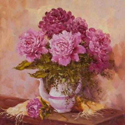 Peonies and a kettle