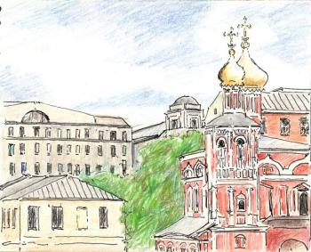 At the Kitay-God metro station. Church "Na Kulishki" (17th century). Filiykov Alexander