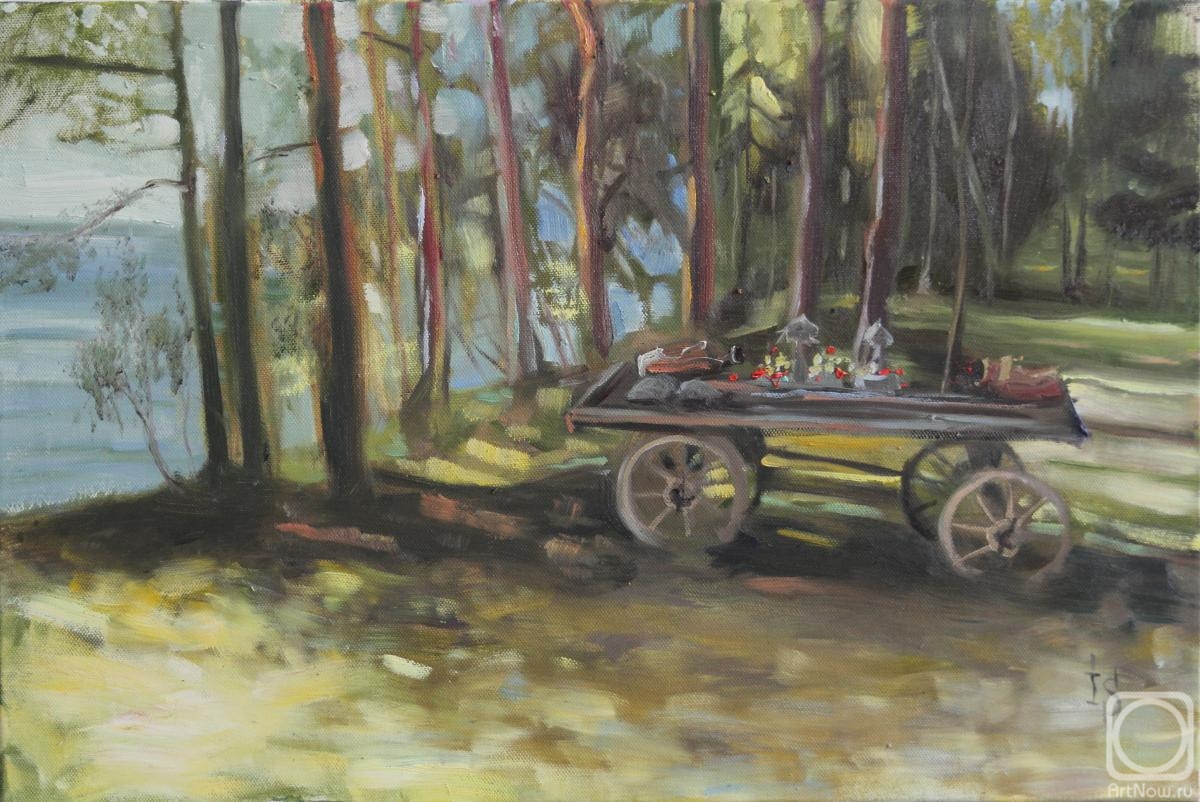 Sergeyeva Irina. The cart on the lakeside