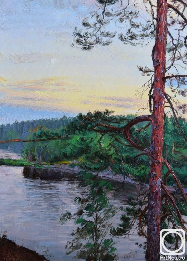 Krasovskaya Tatyana. Night landscape with a pine