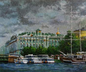 Neva after the flying rain (Pleasure Boats). Konturiev Vaycheslav