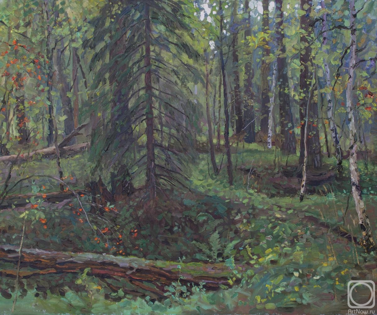 Rzhakov Andrei. Triptych "On the Trail of the Great Runny". Left part of the "Babinovsky mine of the 19th century"