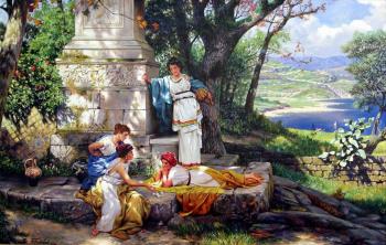 A free copy from the painting by G. Semiradsky "A game of dice". Vaveykin Viktor