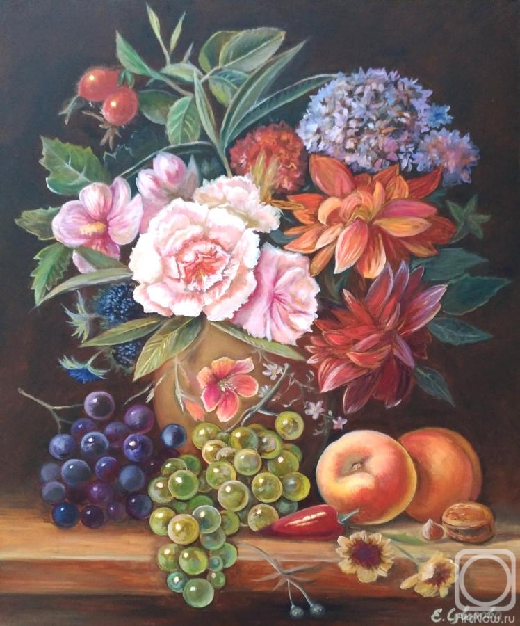 Натюрморт с цветами и фруктами» картина Суворовой Екатерины маслом на  холсте — заказать на ArtNow.ru