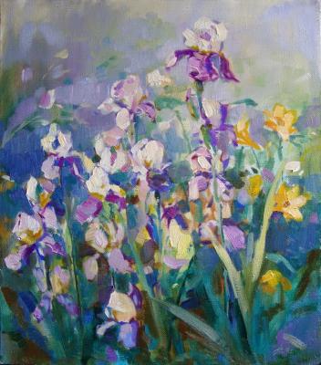 Irises in the garden. Katyshev Anton