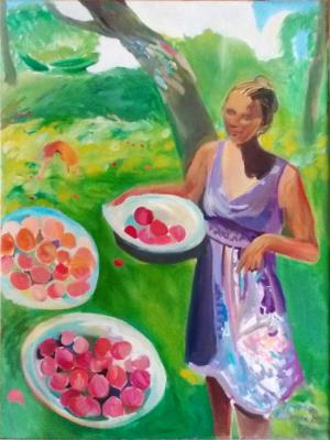 Collecting apples. Petrovskaya-Petovraji Olga