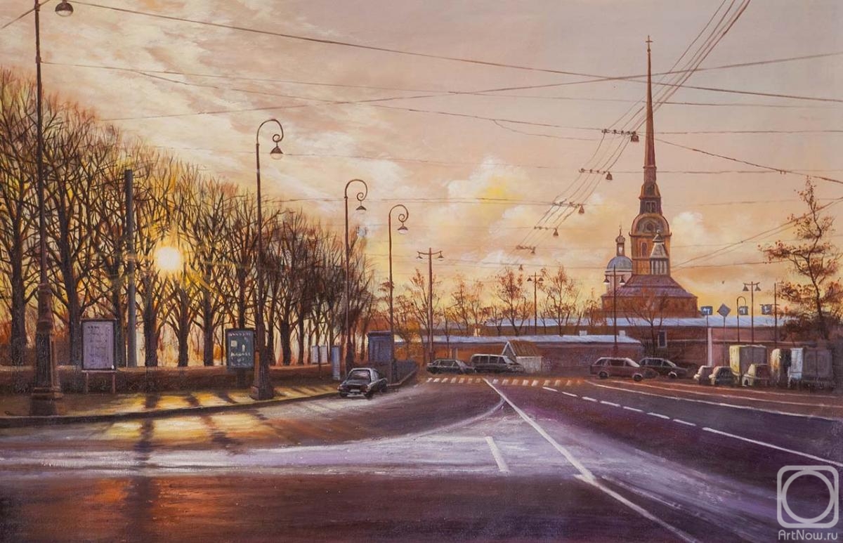 Romm Alexandr. Deserted St. Petersburg at dawn