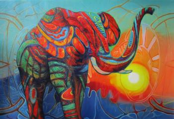 Elephant. Meeting the sun. Romm Alexandr