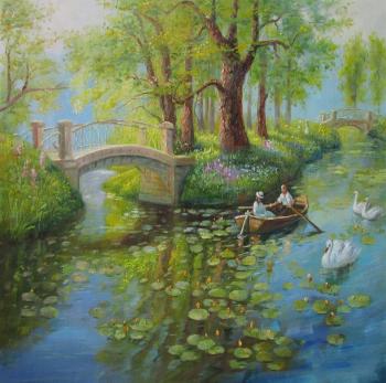 Romantic boat trip (Impressionism Oil Pai). Romm Alexandr