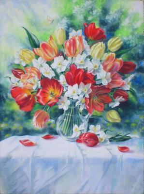 Tulips and daffodils. Golubkin Sergey