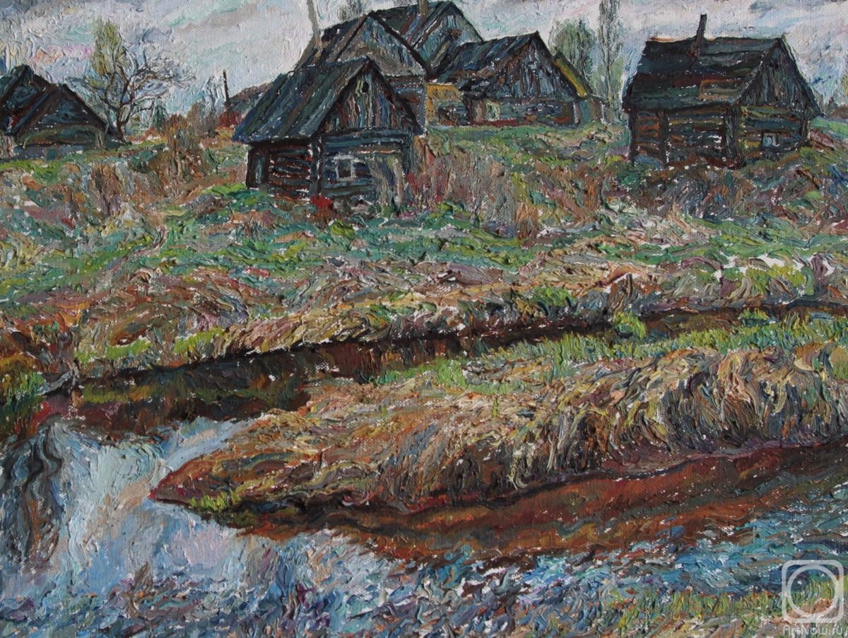 Stroganov Leonid. April. Spring Village