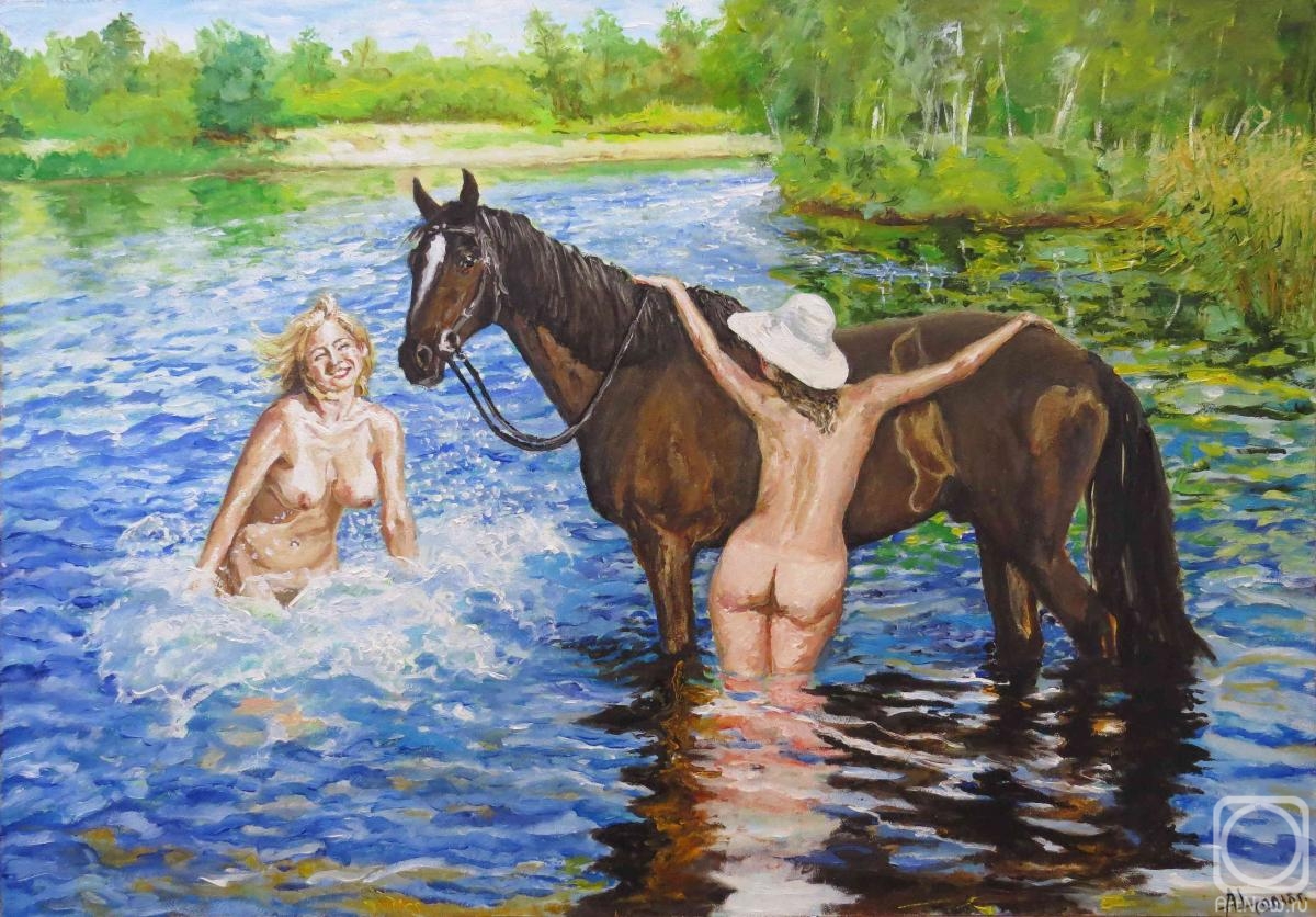 Tsygankov Alexander. Horse bathing