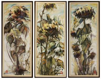 Triptych. Sunflowers