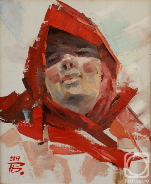 Rakcheev Vladimir. Young woman in a red kerchief