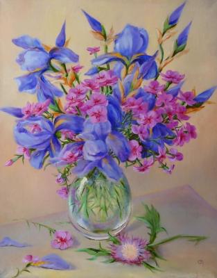Irises and carnations (). Razumova Svetlana