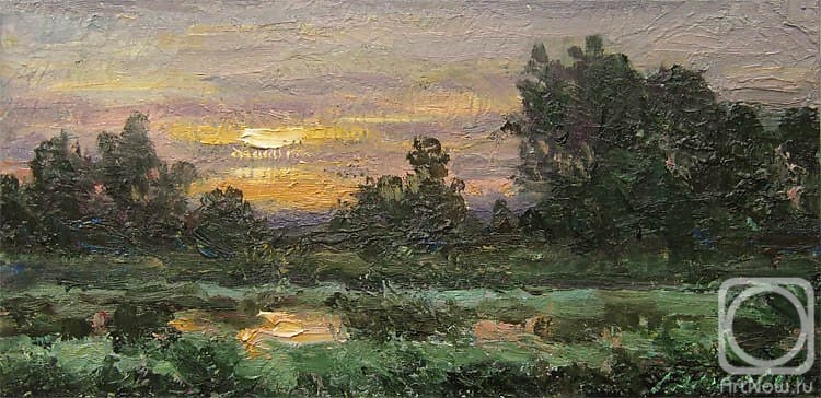 Gaiderov Michail. Evening at an overgrown pond (sketch)