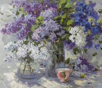 Картина «Сирень на подоконнике»