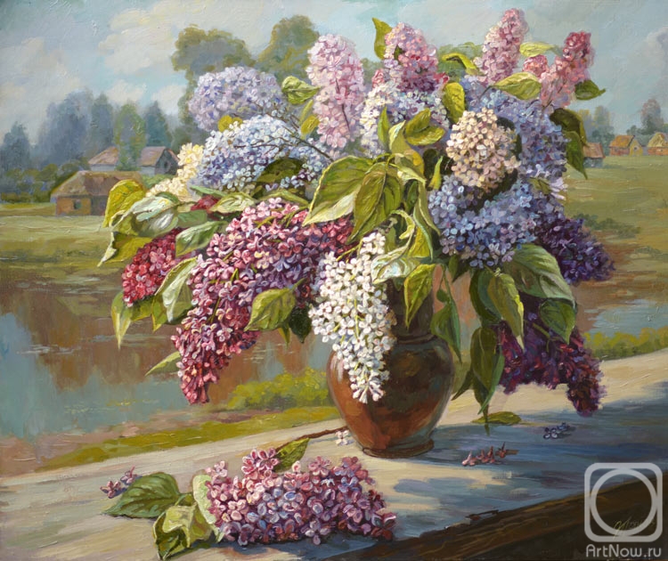 Panov Eduard. Lilac by the pond