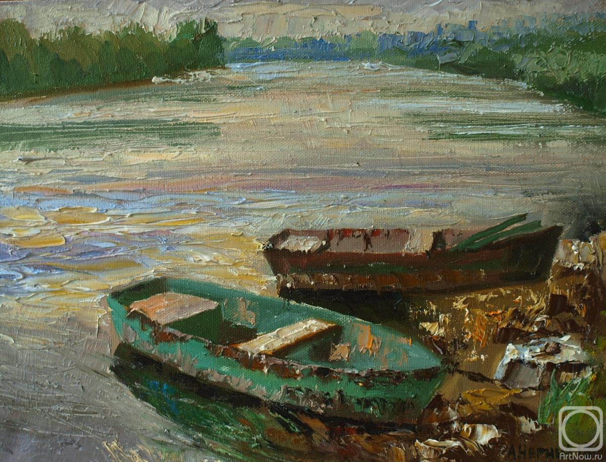 Chernyy Alexandr. Boats on the Oka