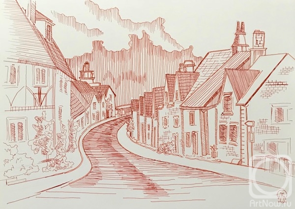 Lukaneva Larissa. English village (sketch)