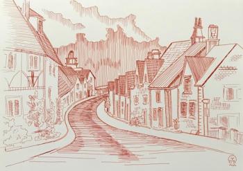 English village (sketch). Lukaneva Larissa