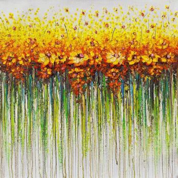 Yellow flowers. Abstraction