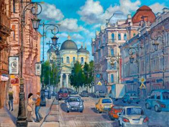 Pestelya Street (Saint Petersburg Oil On Canvas). Zavyalova (Pyatakova) Natalia