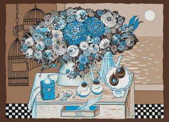 MORNING COFFEE (Blue Birdies). Rybakova Ekaterina