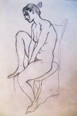 Nude study at chair