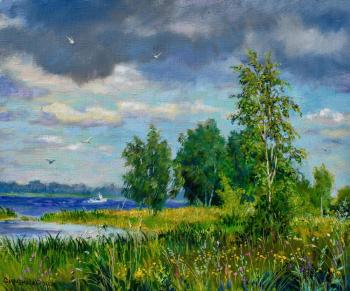The etude from nature "Wind from Volga" (The Provincial Landscape). Simonova Olga