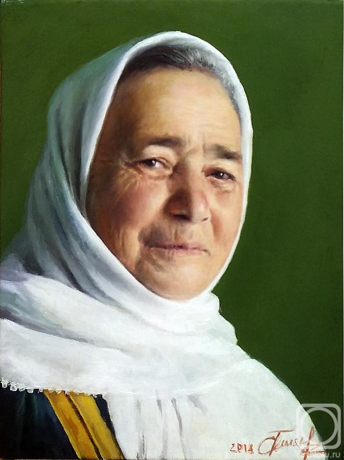 Pilyaev Alexander. Woman in a White Headscarf 2