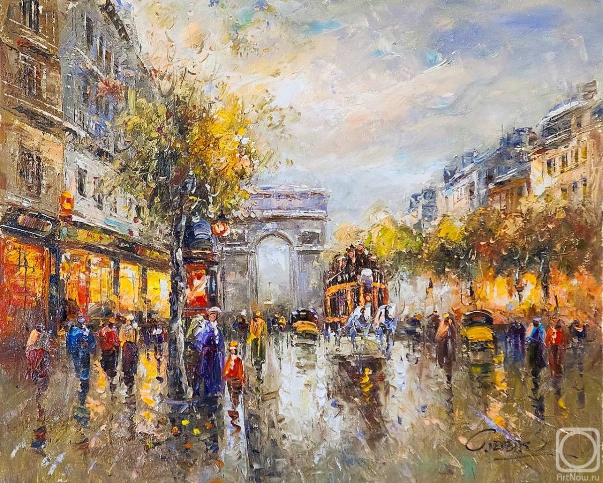 Vevers Christina. Landscape of Paris Antoine Blanchard. Champs Elysees, Arc de Triomphe