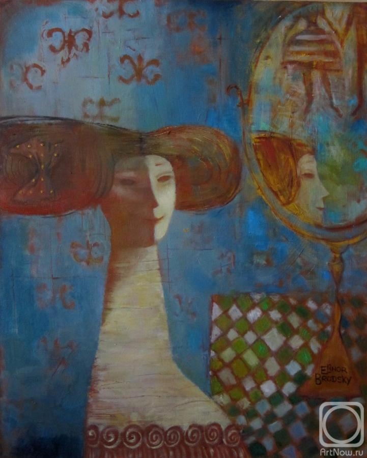 Brodsky Elinor. Mirror in the blue room 55x45 2015