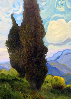 Cypresses (based on Van Gogh)