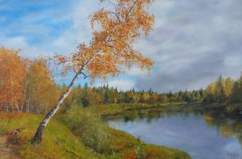 Birch at the shore. Vokhmin Ivan