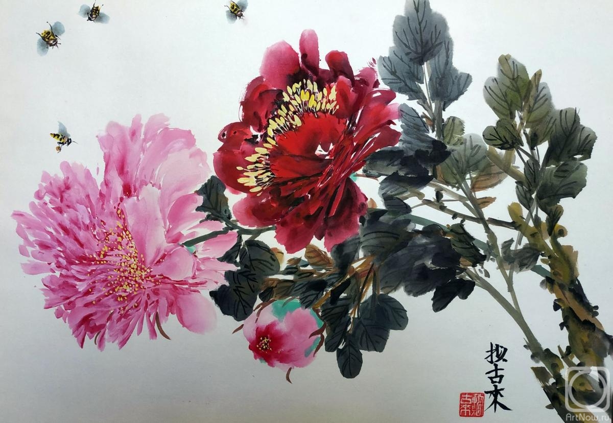 Mishukov Nikolay. Two peonies