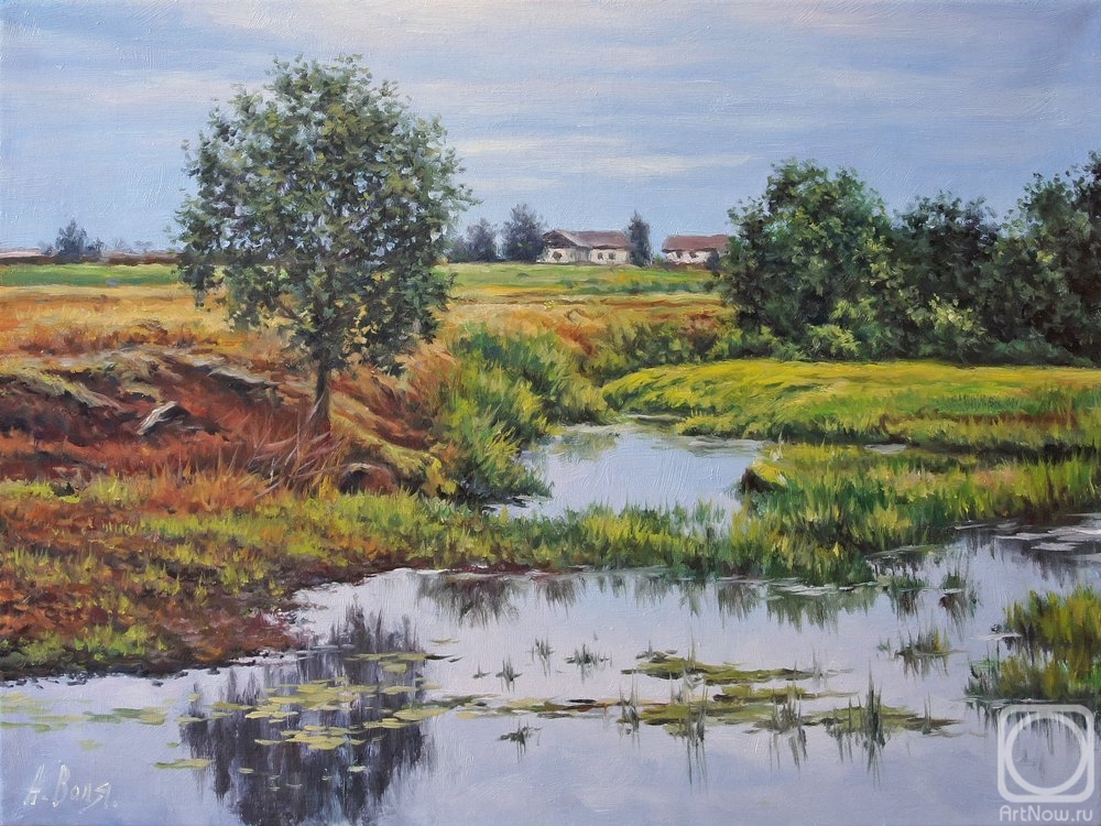 Volya Alexander. Village pond, sketch