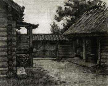 The courtyard in Bugrovo (Bugrovo Village). Vidaikin Vladimir