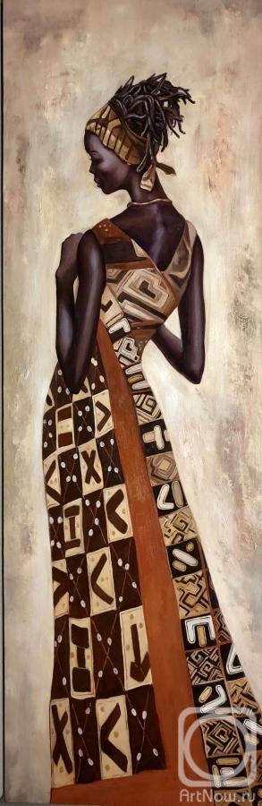 Vevers Christina. Portrait of girl. African motifs