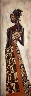 Portrait of girl. African motifs. Vevers Christina
