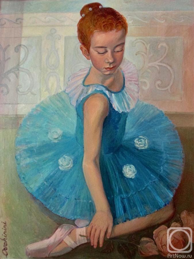 Ovchinini Lyutcia. A little ballerina with a flower