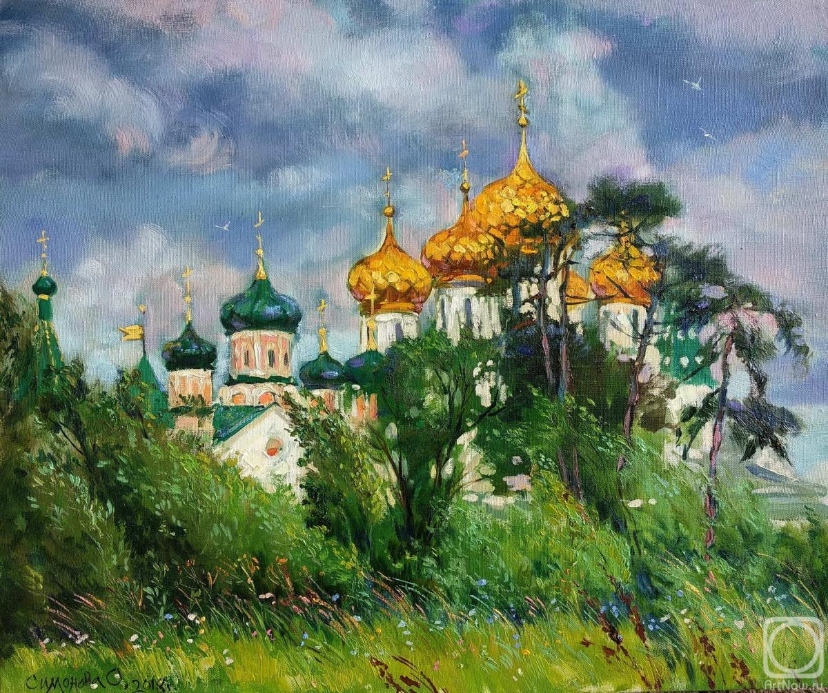 Simonova Olga. Windy day. View of Ipatiev Monastery. Kostroma (etude)