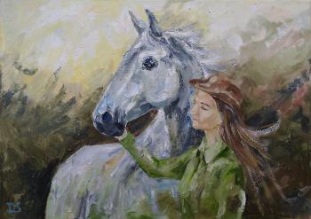 Girl and horse. Skiba Darina