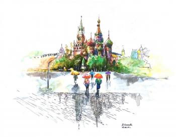 St. Basil's Cathedral in Moscow. Pokrovsky cathedral (Tent Style). Silaeva Nina