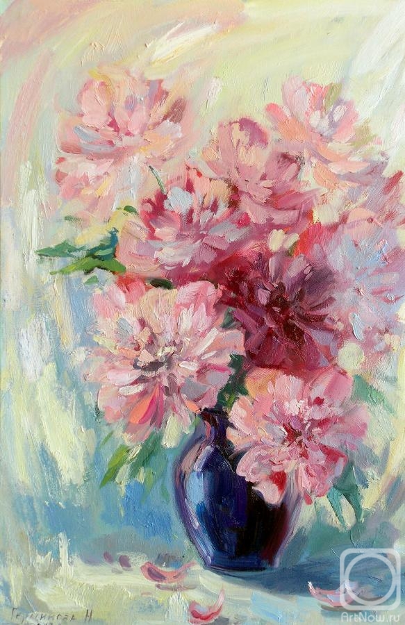 Gerasimova Natalia. Bouquet of pink peonies