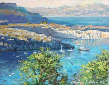 View of Lindos Bay (Allaprima Painting). Belevich Andrei