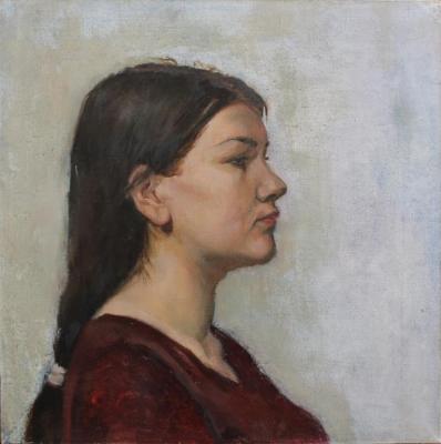 The portrait of a girl on a white background. Prokusheva Anastasia