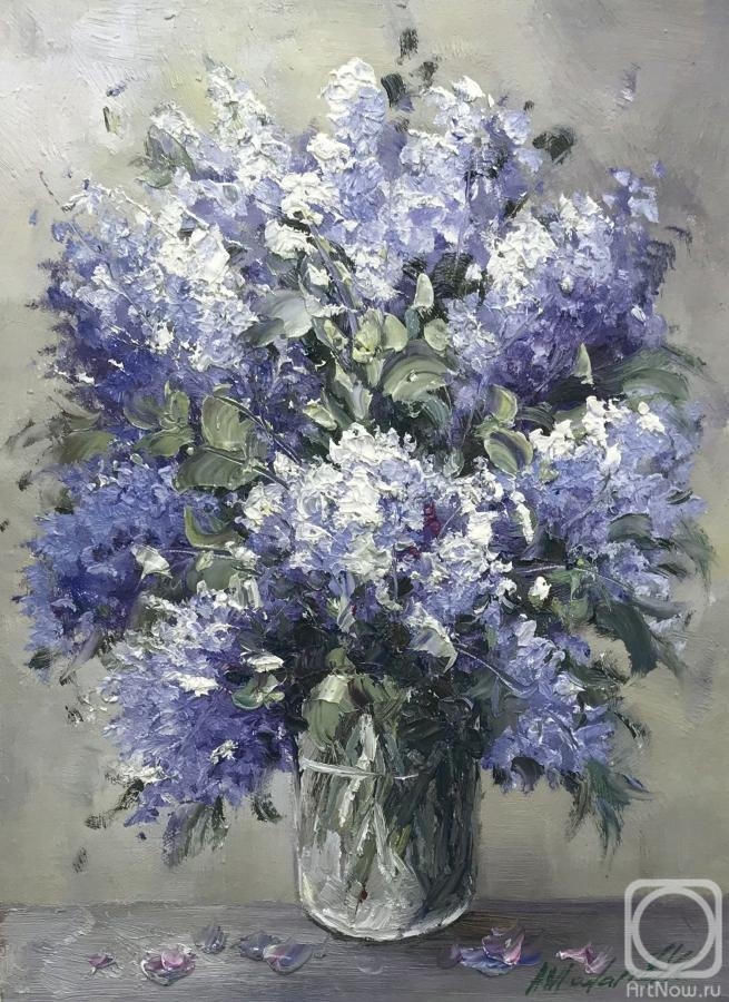 Vlodarchik Andjei. Bouquet of lilac in a glass vase