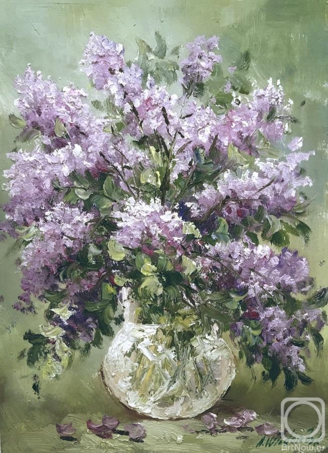 Vlodarchik Andjei. Bouquet of lilac in a glass vase N2