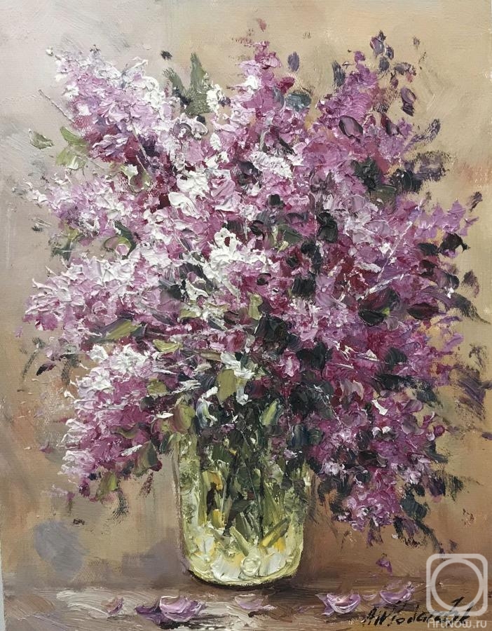 Vlodarchik Andjei. Bouquet of lilac in a glass vase N3